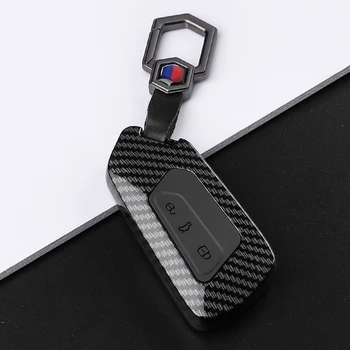 ABS Carbon Fiber Car Key Case Shell Fob For VW Volkswagen Golf 8 2020 Skoda Octavia A8 MK8 2022 2021 SEAT Leon MK4 Accessory