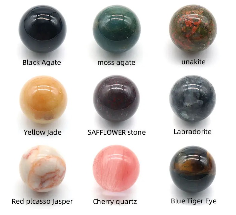 Natural Stones 16mm 18mm Ball Ornament Rose Quartz Healing Crystal Gift Room Ornament Fish Tank Decoration