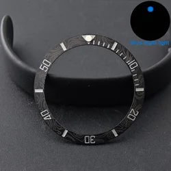 Men's Watch Replacement Bezel Insert with Tilted Ceramic and Carbon Fiber Texture (1 Ceramics)