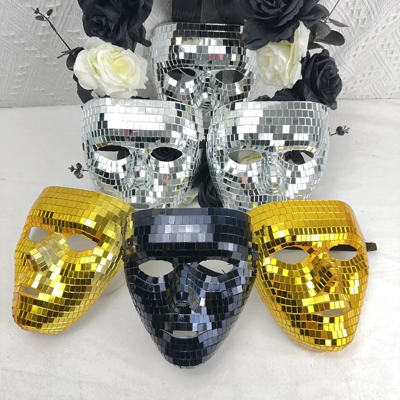 Disco Ball Glitter Mirror Face Mask Festival Masquerade