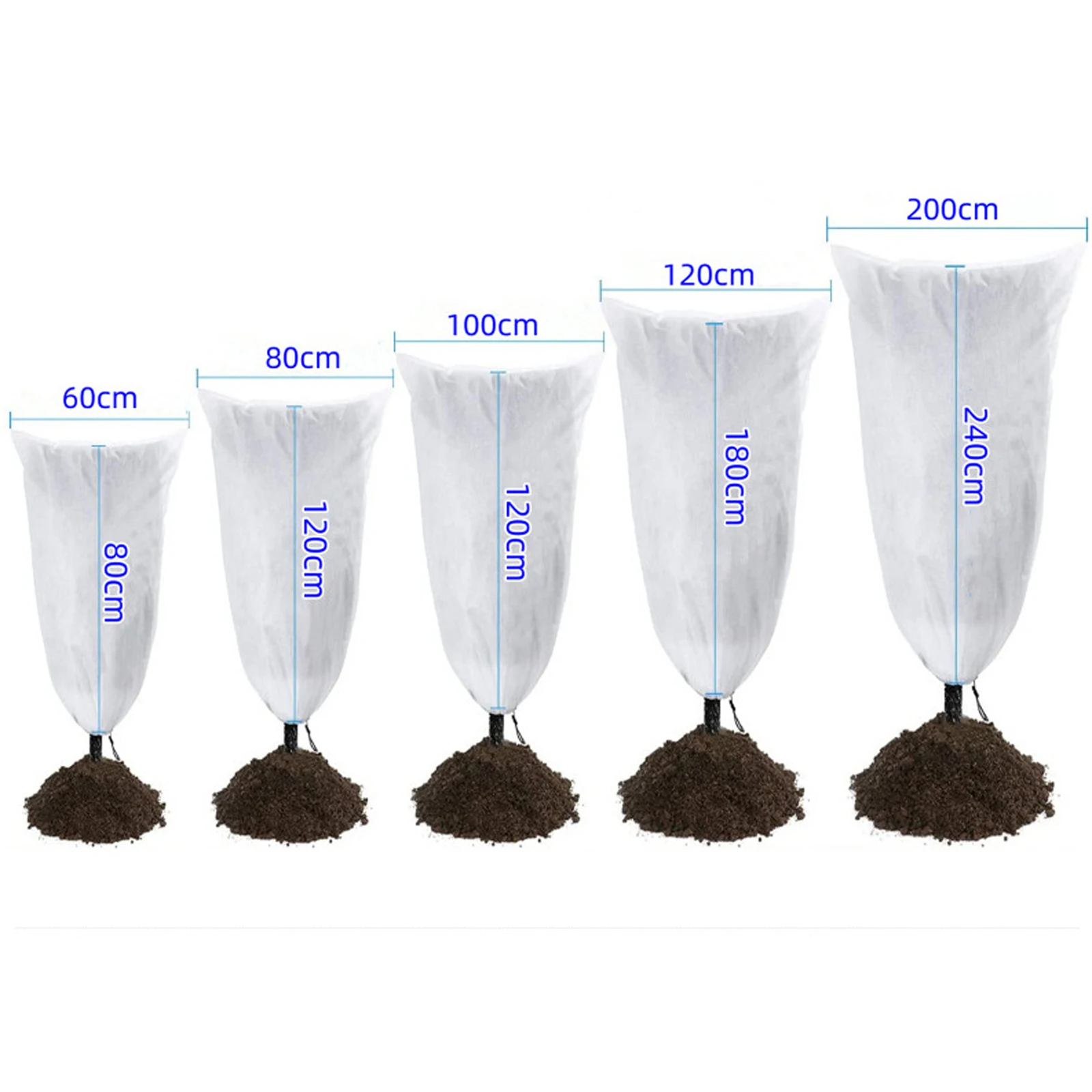 2 PCS Large Plant Covers Freeze Protection, Winter Frost Protection Frost Cloth, Plant Freeze Protection with Zipper Drawstring
