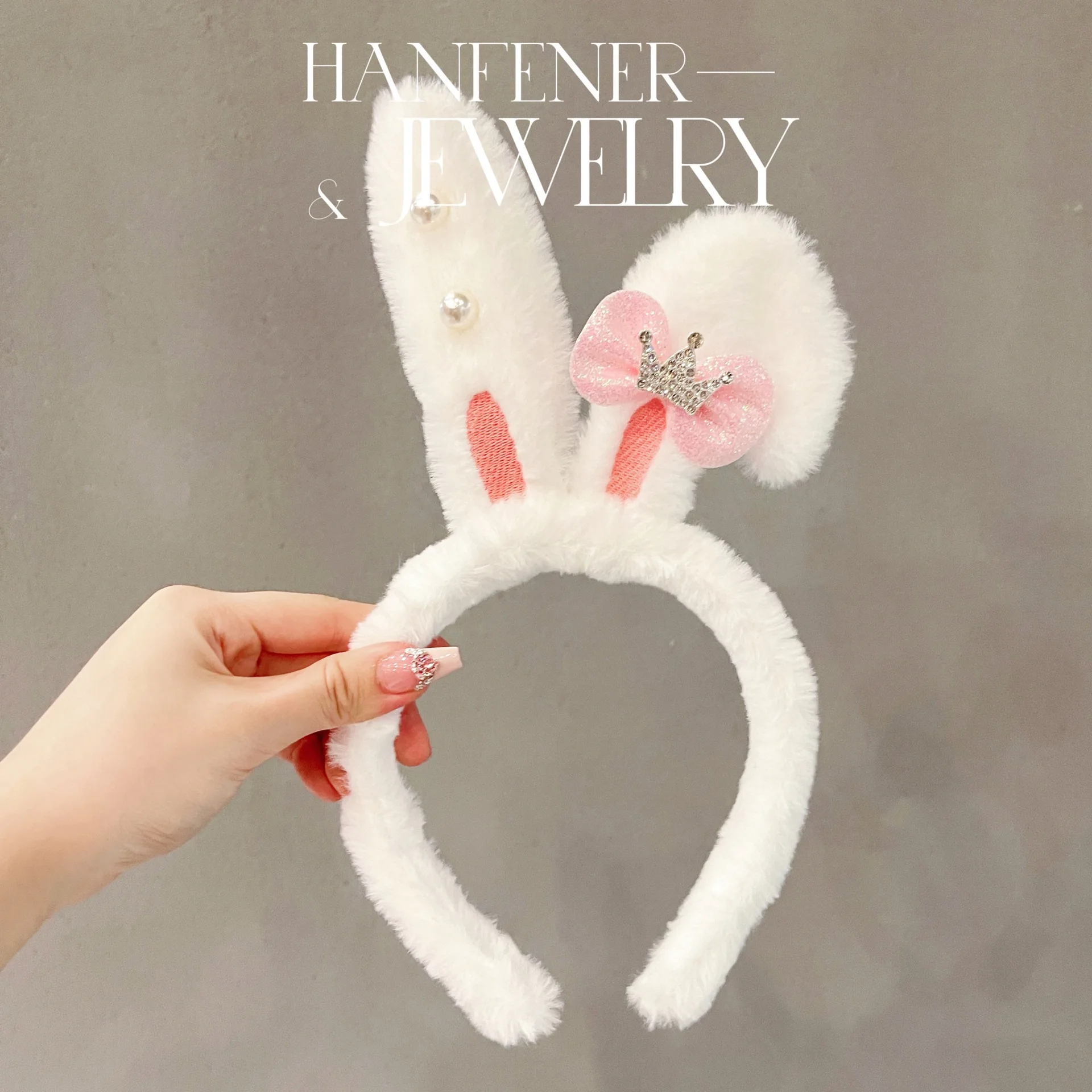 Bunny Ear Headband Fluffy Bunny Ears Headdress Rabbit Ear Headband Fluffy  Rabbit Ear Hairband Lady Parts Newborn Girl Outfit Party Hair Decor Animal