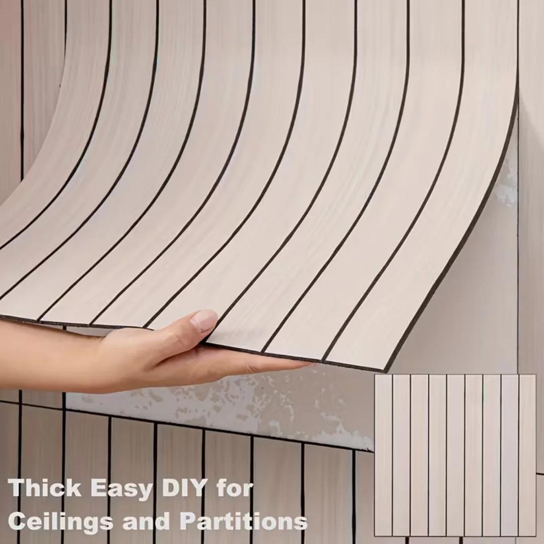 10개입 3D 벽 스티커 패널 자가 접착 나무 무늬 벽지 홈데코 붙였다 떼었다 간편 DIY 천장 거실용