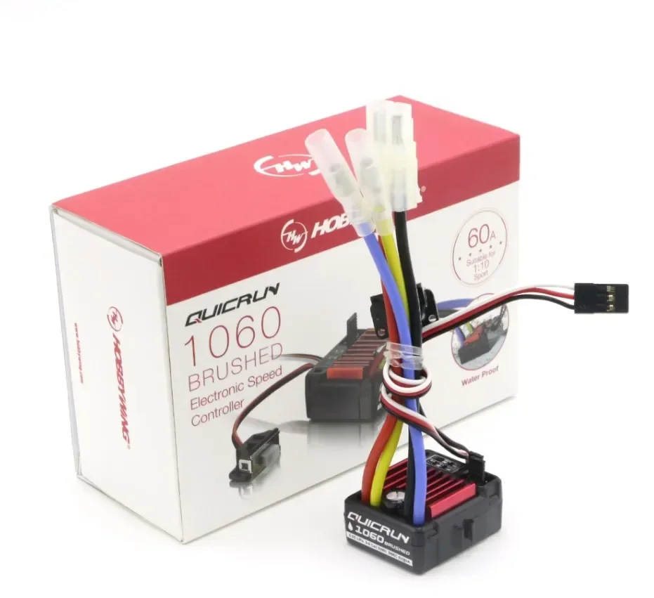 

Original HobbyWing QuicRun 1060 60A Brushed Electronic Speed Controller ESC For 1:10 RC Car Waterproof For RC Car