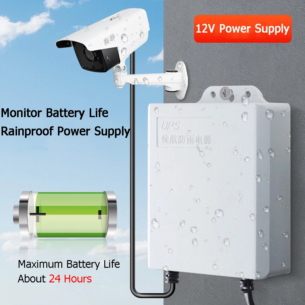 Waterproof UPS Uninterruptible Power Supply 12V 1.5A 3600mAh DC UPS Battery Backup Router Monitoring Security Home Camera
