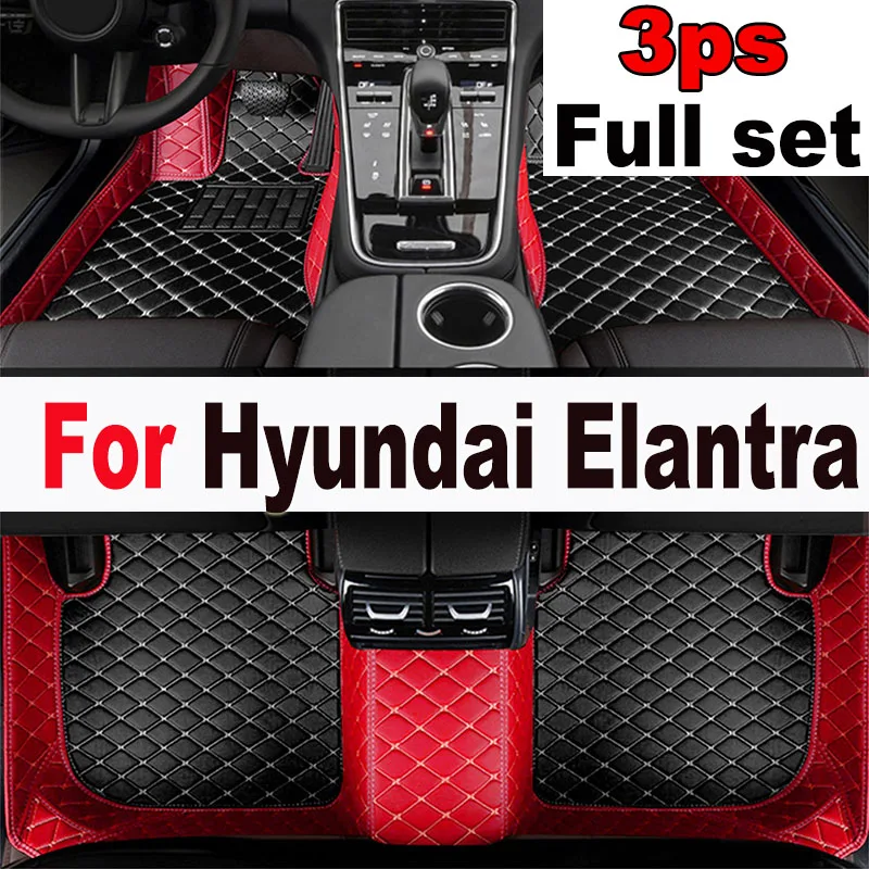 

Car Floor Mats For Hyundai Elantra Avante AD MK6 2017~2020 Luxury Leather Mat Auto Carpet Rug Set Interior Parts Car Accessories