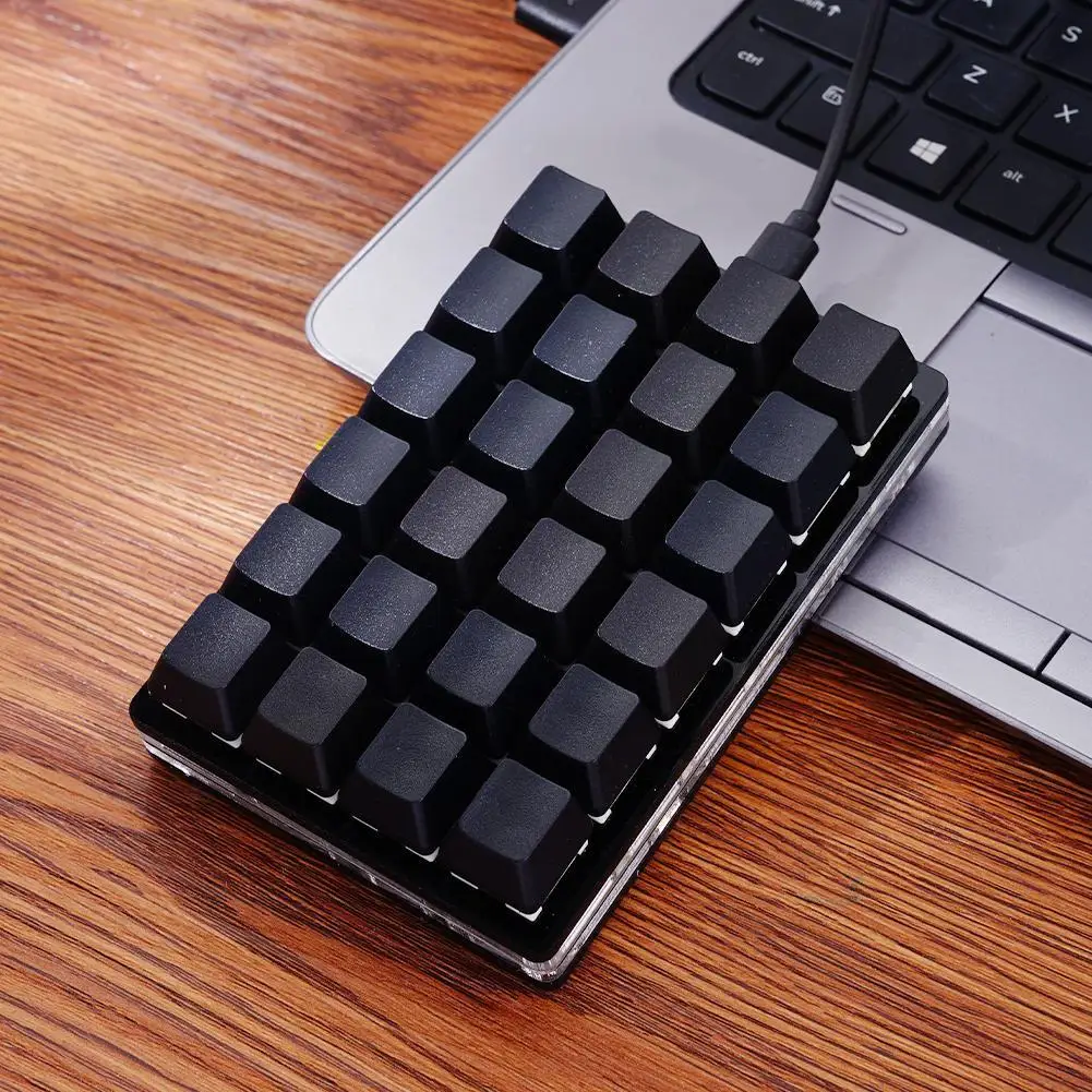 Mini USB Custom Mechanical Keyboard 24 Keys Black/White Gaming Keyboard thumbnail 5