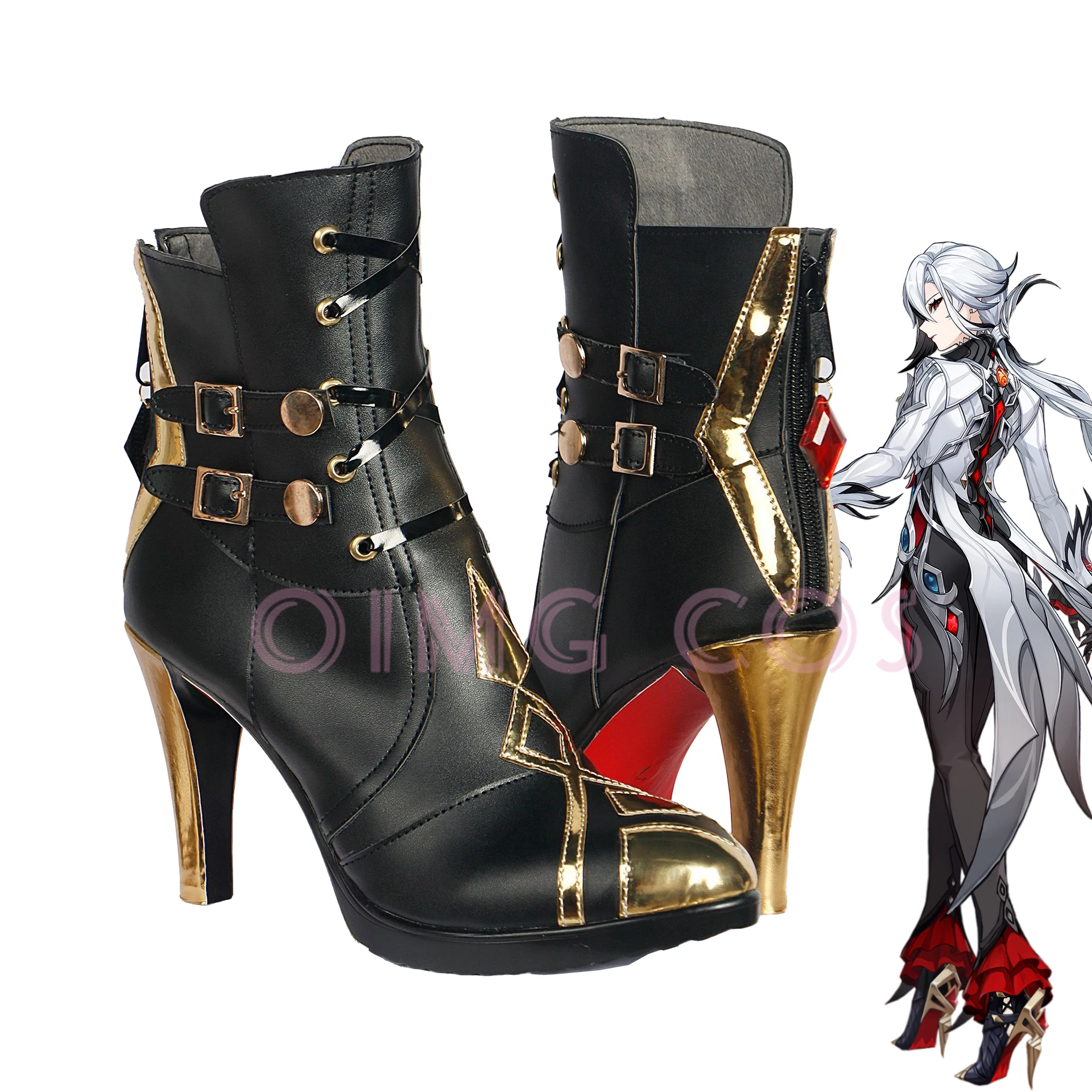 Genshin Impact Arlecchino Cosplay Shoes Anime Chinese Style for men Game cosplay shoes