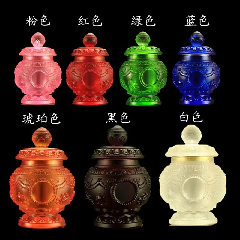 Qiaolin Tibetan Tranic Supplies,Resin Eight Auspicious Symbol Ruyi Lucky Decorate Treasured Bottle