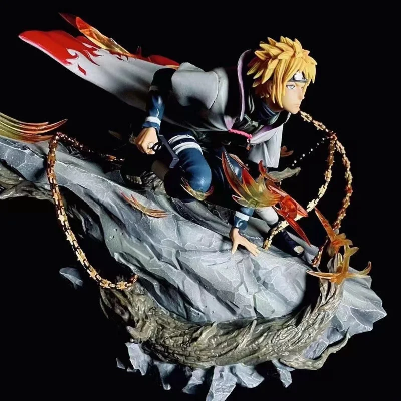 Naruto figura shippuden oversize quarto hokage namikaze minato 24cm pvc  konoha amarelo flash anime ação modelo crianças brinquedos presentes -  AliExpress