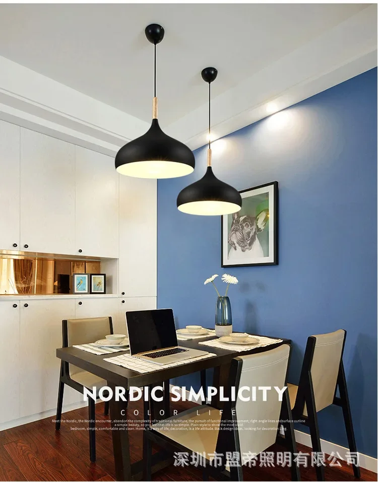Nordic Wooden Chandelier - LED Pendant Light for Bedroom Living Room