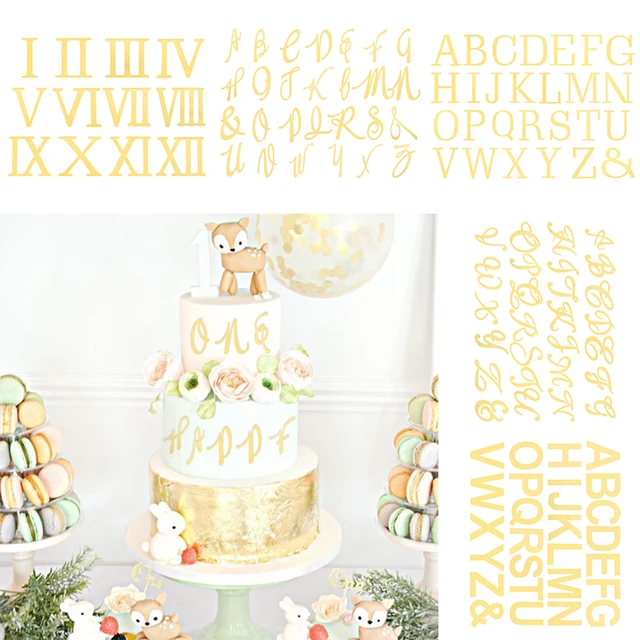 Miroir Doré A-z Décoration De Gâteau En Acrylique Avec Lettres Anglaises,  Décoration De Cupcake Pour Fête De Mariage, Joyeux Anniversaire -  Fournitures De Décoration De Gâteau - AliExpress