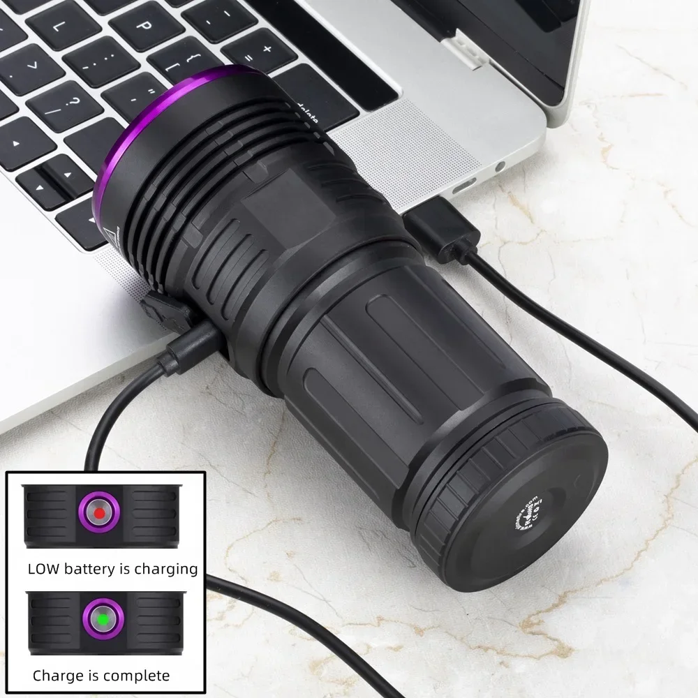 Alonefire SV84 UV 손전등, 울트라 바이올렛 자외선 토치, 애완 동물 이끼 감지기, 고양이 개 얼룩, 침대 벌레 곰팡이 식품, 365nm, 80W