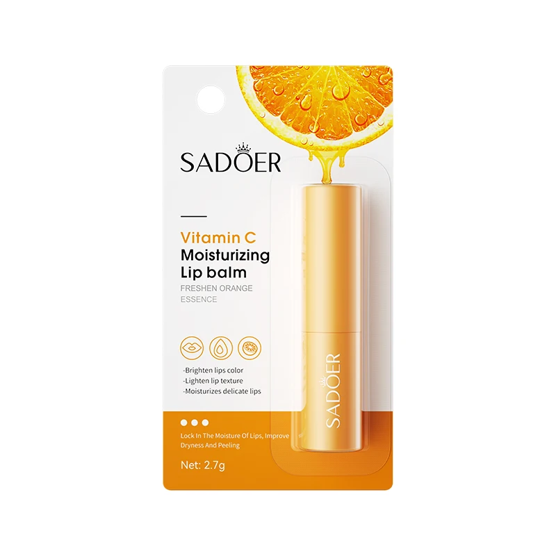 SADOER Vitamin C Lip Balm Moisturizing Anti Cracking Hydrating Repair Nourishing Anti Wrinkles Lipstick Lips Skin Care Products