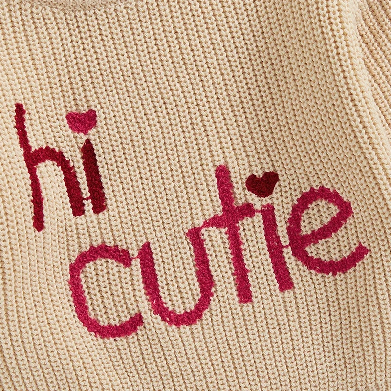 0-36months Baby Sweater Long Sleeve Letters Winter Warm Knit Pullover Valentine&rsquo;s Day Sweater for Infant Girls And Boys