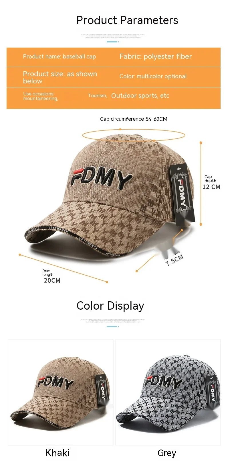 Unisex Baseball Cap With Letter Jacquard Design For Spring Autumn_voghion.com