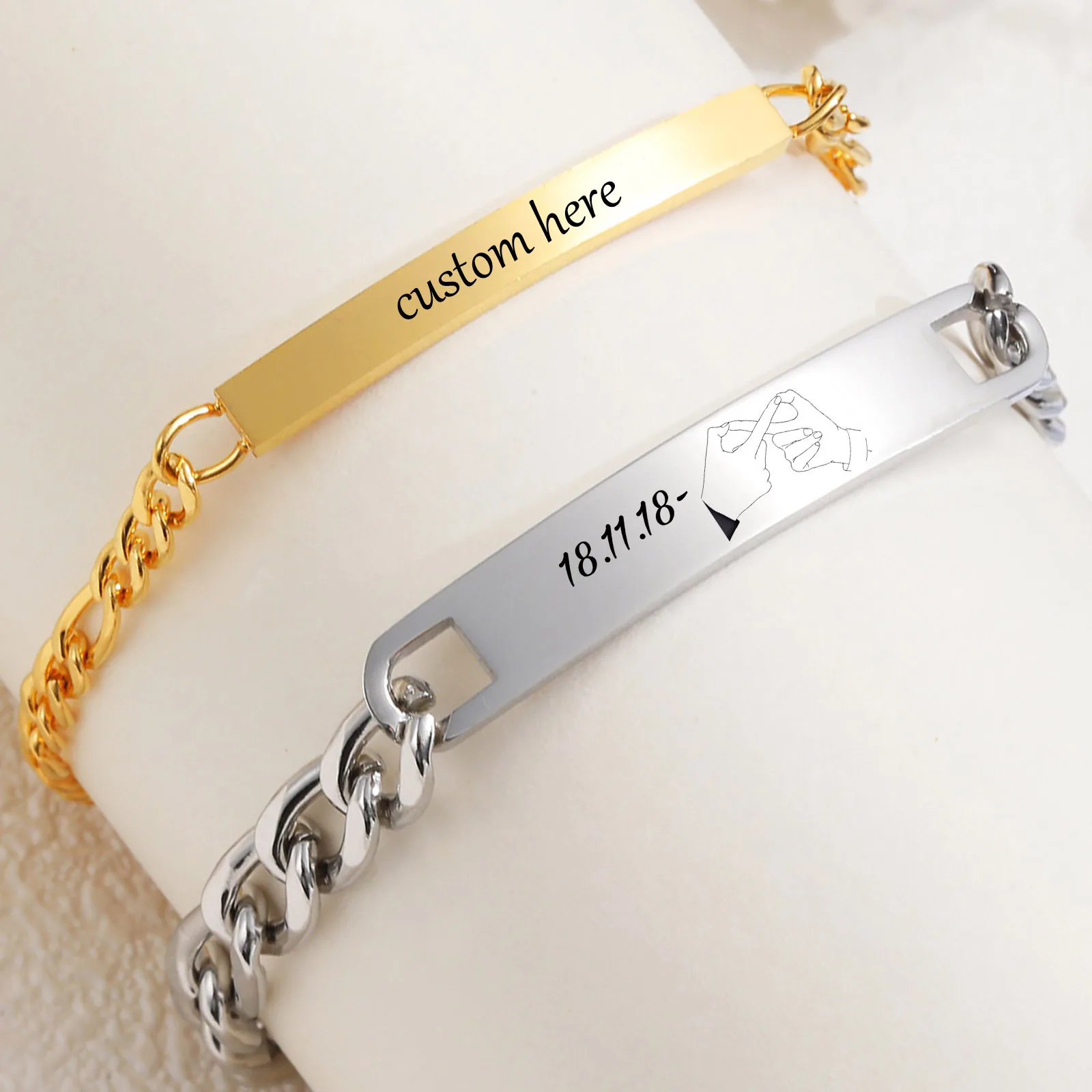 Vnox – Bracelets avec mots d'amour gravés gratuits