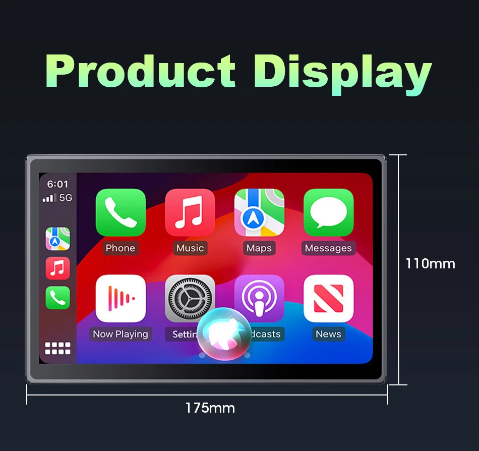 Srnubi 7 Zoll Carplay Android Auto Autoradio 5G WIFI Multimedia-Videoplayer Bluetooth 5.0 Plug-and-Play-Autonavigation – Detail 20
