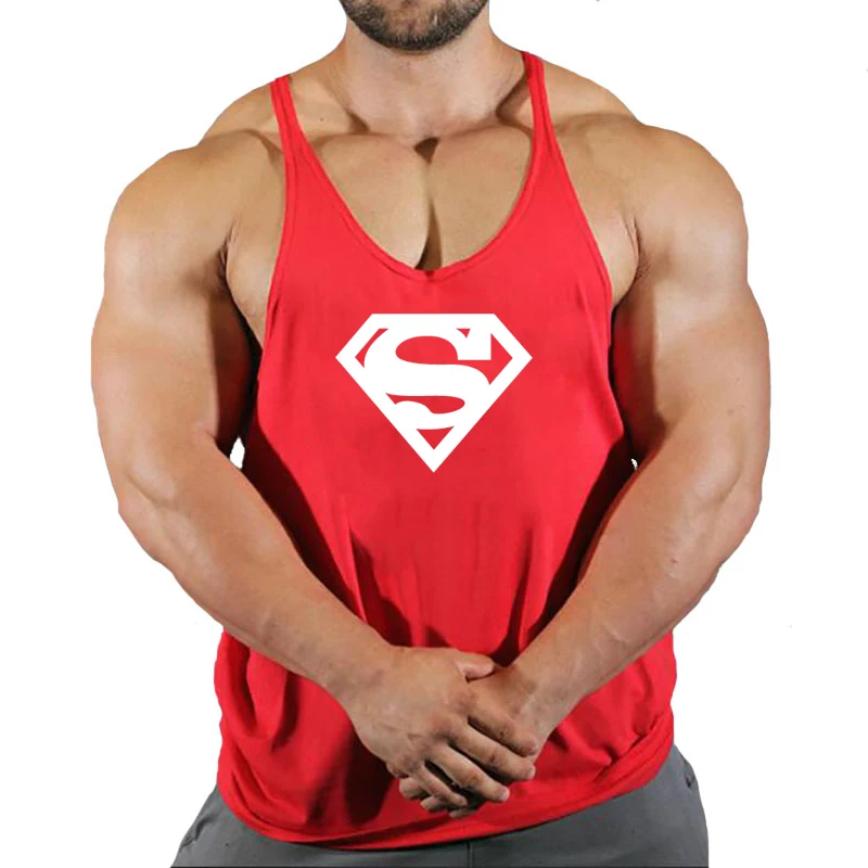 Men's  Summer Gym Cotton Tank Top Sleeveless Shirt Man Bodybuilding Clothing Casual Fitness Workout Running Vest Sportswear 5