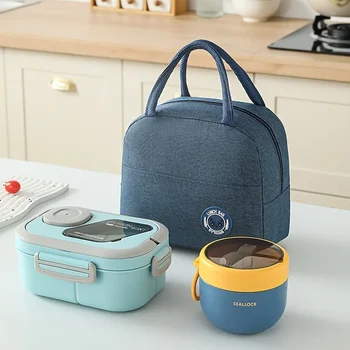 1 piece fashionable insulated lunch bag - portable and washable, suitable for offices, schools, (non food contact) 1
