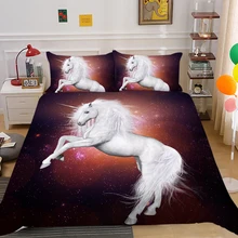 

European Pattern Hot Sale Soft Bedding Set 3d Digital Unicorn Printing 2/3pcs High Quality Duvet Cover Set ES/DE/EU/US Size