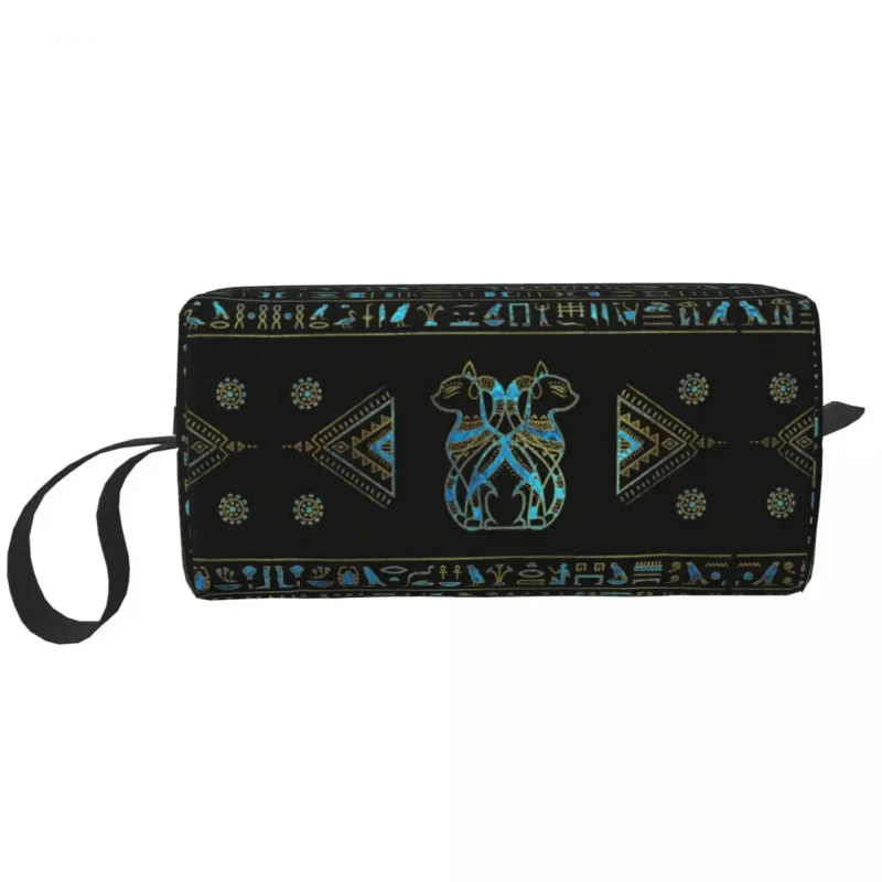 

Egyptian Cats Makeup Bag Travel Cosmetic Bag for Men Women Ancient Egypt Toiletry Bag Accessories Organizer
