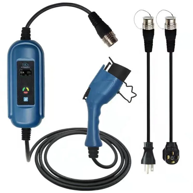 Dual Versie Automatische Verstelbare Niveau 1 Niveau 2 16A 32A Sae J1772 Type1 Ev Draagbare Ev Charger + Nema 5-15 Plug