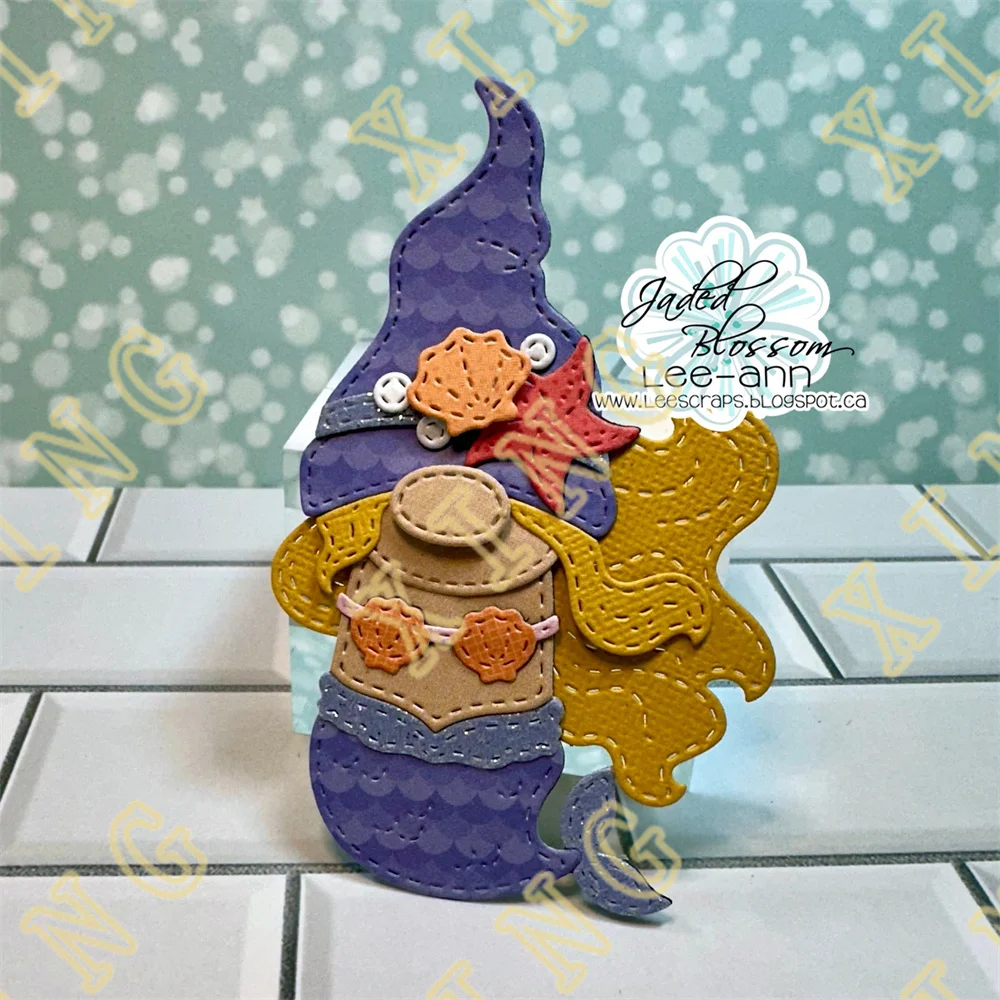 New Gnome Mermaid Add Ons Fancy Shell Metal Cutting Dies Stamps Stencil Scrapbook Embossed Paper Card Album Craft Template