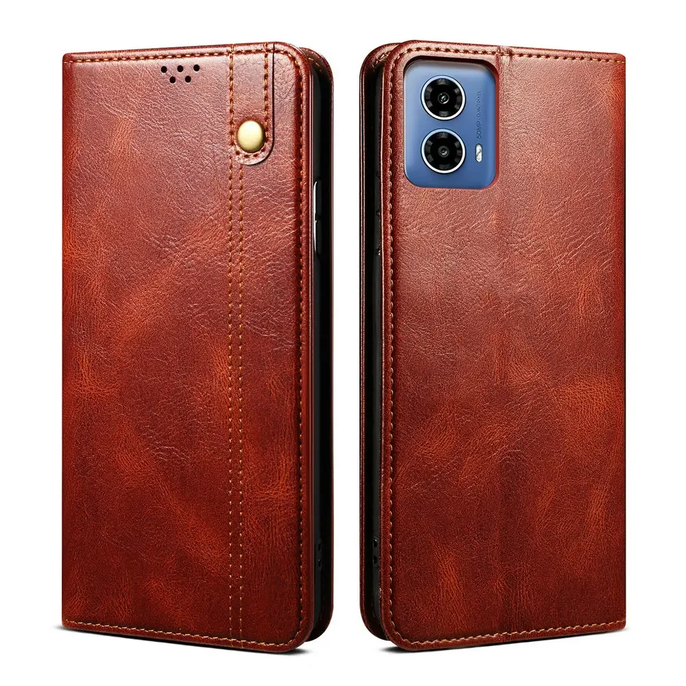 Magnetic Leather Flip Wallet Case