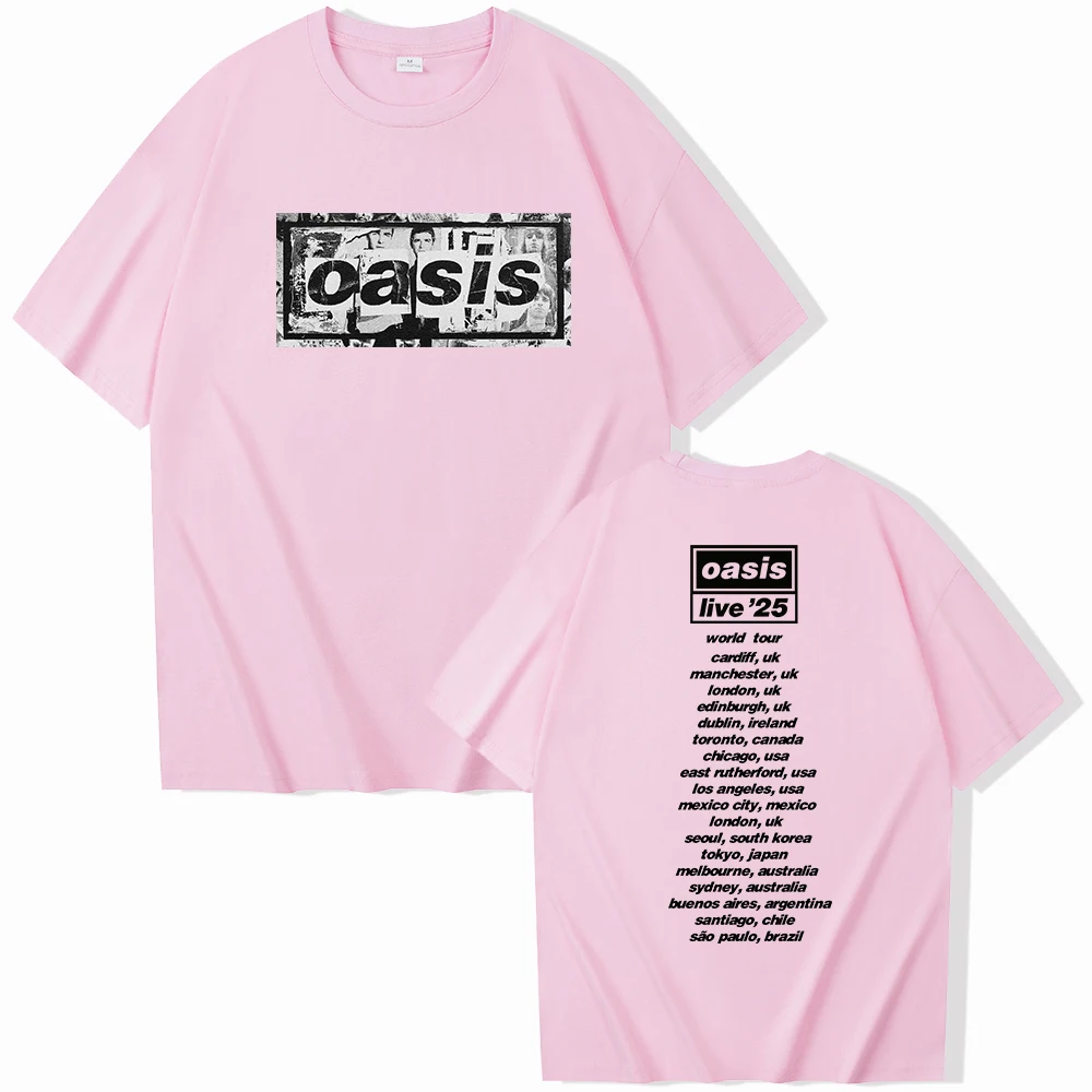 Oasis Reunion Tour 2025 T-shirt Harajuku O-neck Oasis Live 25 Tour