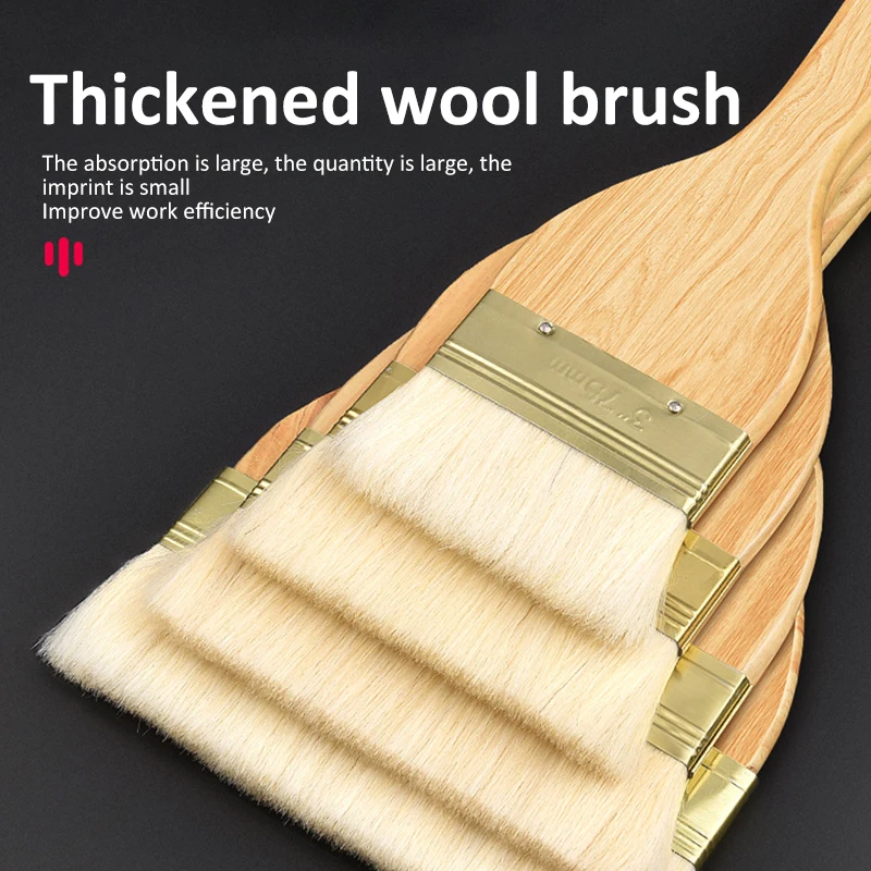 Paint Brushes Wooden Handle Multipurpose Painting Brush BBQ Brush Wall Cleaning Painting Tools 1/2/3/4/5/6/8 Inches 7 Pcs