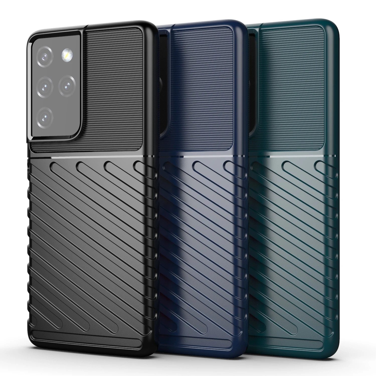 Cover Custodia In Silicone Antiurto Per Samsung Galaxy S21/S21 +/S21 Ultra
