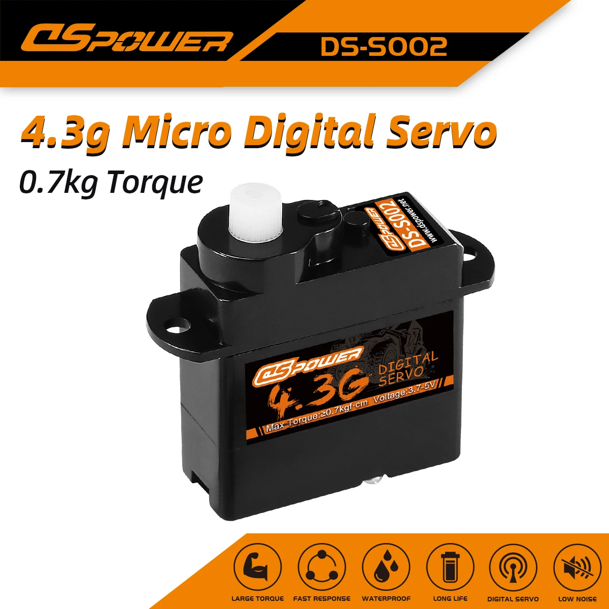 

DSpower 4.3g Micro Digital Servo Plastic Gear Mini Servos for WLtoys A959/A969/A979 1/24 SCX24 RC Car Airplanes Helicopter