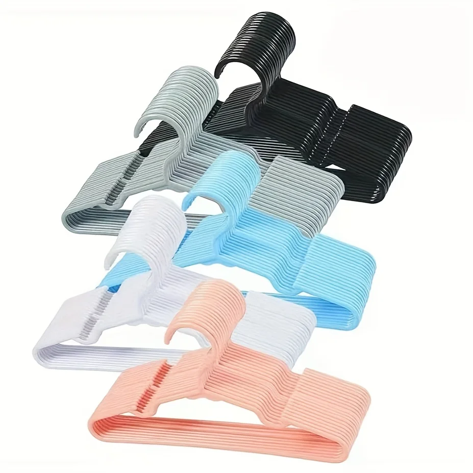 Durable Wardrobe Hangers with Ergonomic Curved Design | Multi-Color Options (Grey/Pink/Green/White/Blue/Black)