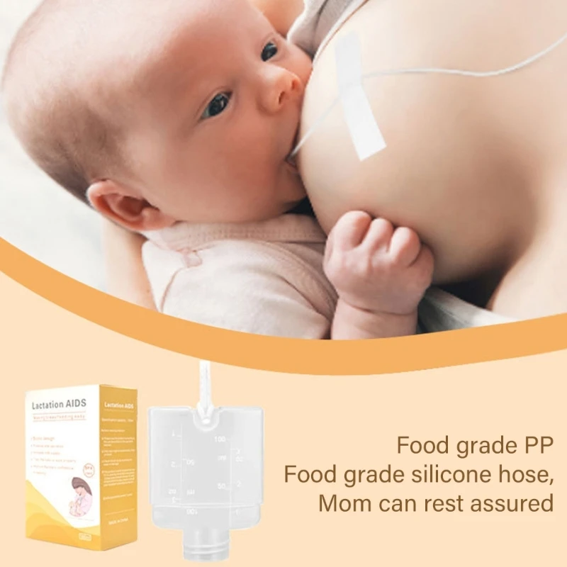 Newborns Feeding Aid Nursing Device Soft Silicone Baby Milk Bottle Lactation Aid Tube Adjustable Suction Easy to Clean