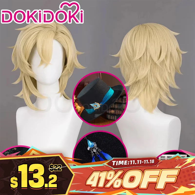 Aventurine Wig Game Honkai: Star Rail Cosplay DokiDoki Men Short Hair Aventurine Ear Clip Tattoo Hat Poker Christmas cosplay costume,cosplay prop