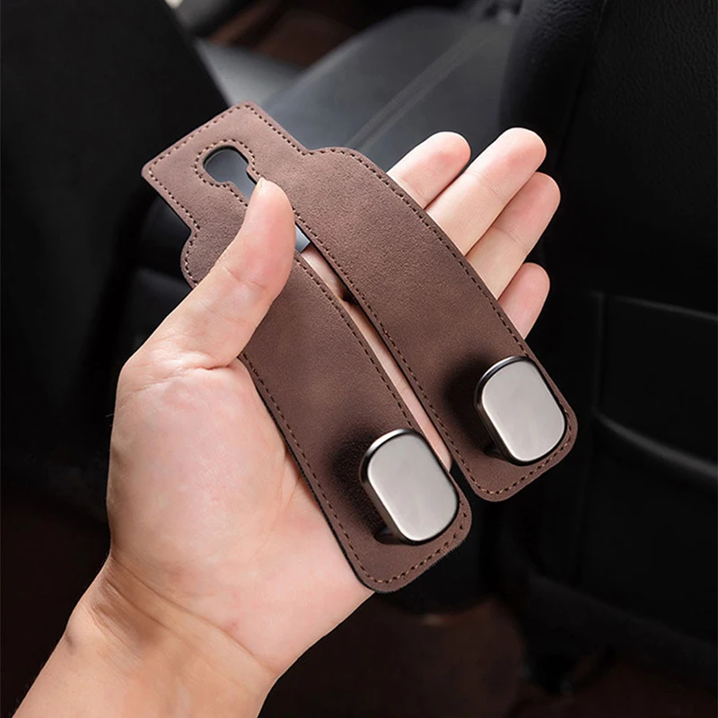 SEAMETAL Quality Car Headrest Hook Premium Suede Rear Seat Hanging Dual Hook 20KG Large Load-Bearing Alloy Hook Hanger Universal BEST SELLERS