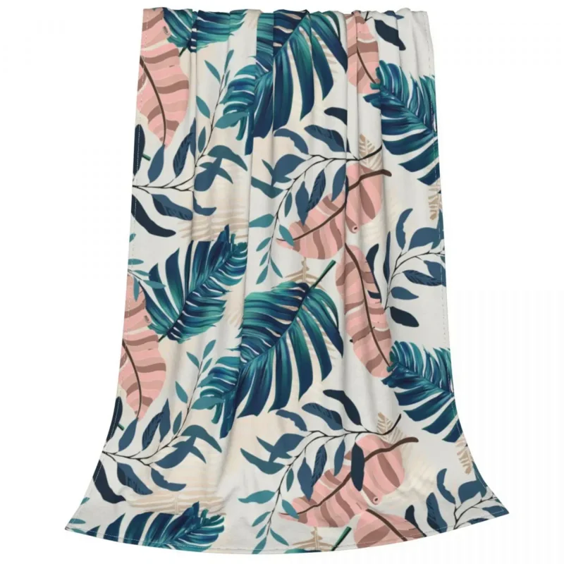 

Фланелевое Одеяло с листьями в гавайском стиле, многофункциональные легкие тонкие покрывала для постельных принадлежностей, постельное белье для путешествий, Осень-зима