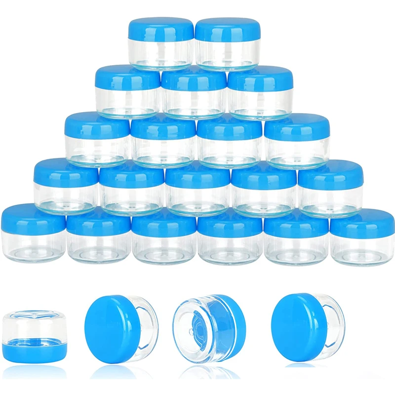 

100PCS 2g-20g Empty Plastic Makeup Sample Containers Cosmetic Jars for Lotion Cream Eye Face Cream Balms Travel DIY Vials