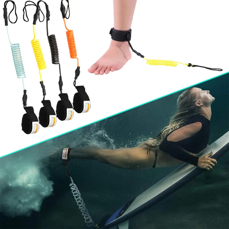

Surfing Safety Hand Rope Ankle Leash Surfing Elastic Coiled Stand UP Paddle Board Leg Rope Surfboard Ankle Surfing Accessories