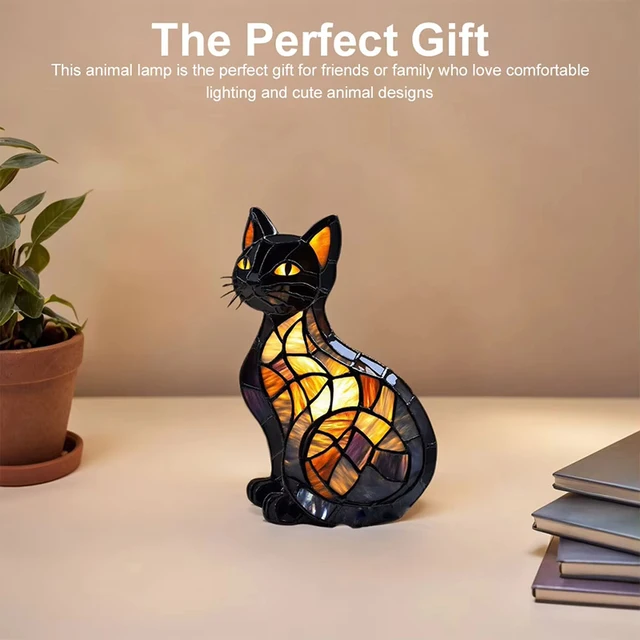 Nouveau Animal résine veilleuse LED lampe de chevet mignon lampe de chevet pour salon chambre veilleuse décoration de la maison cadeau 2025 1