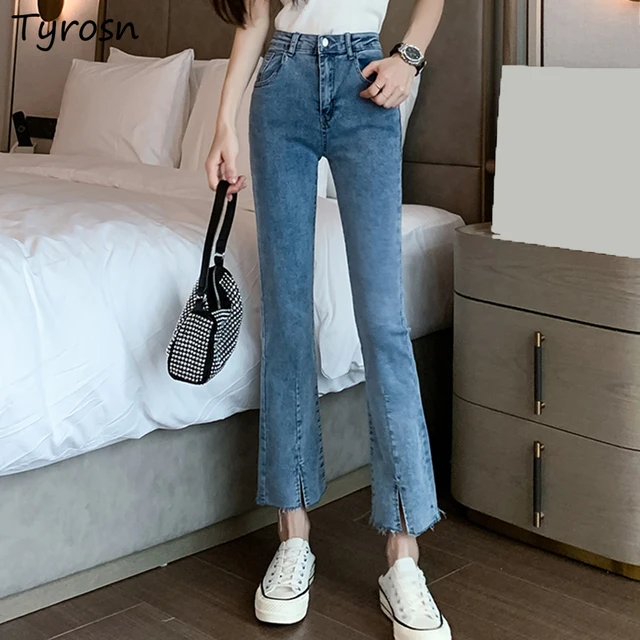 Fashion Jeans Women High Waist Skinny All match Leisure Simple Pure Korean Style Ladies Empire New