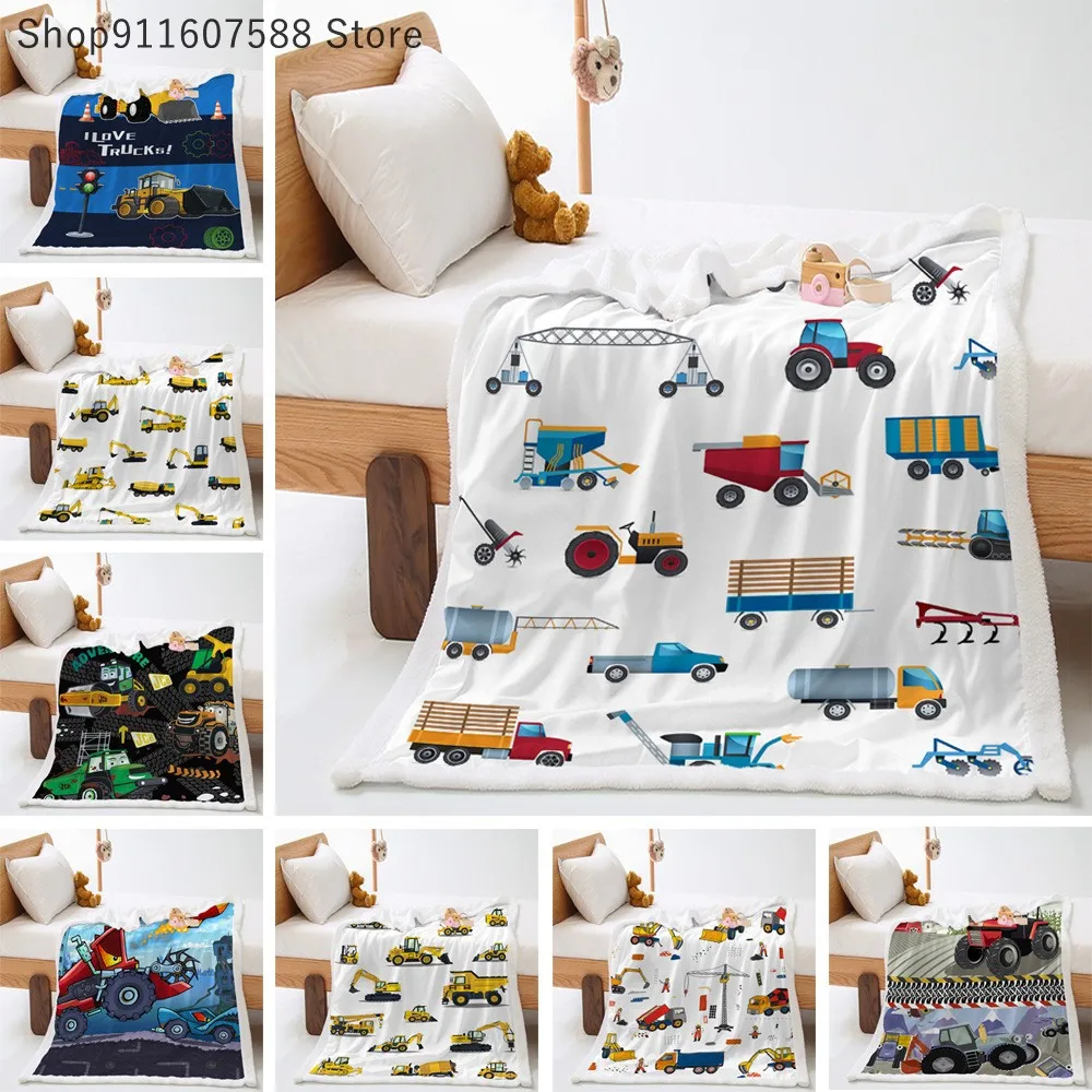 

Cartoon Cars Kids Blanket Truck Soft Fleece Throw Blanket Lightweight Cozy Plush Blanket for Boys Sofa Couch Winter Bedspread