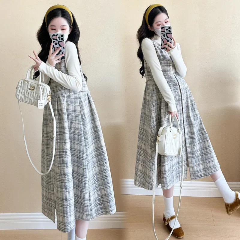 Elegant Autumn Maternity Clothes Set Loose-fit Simple 2-piece Casual Suit Fashionable Korean Version For Pregnant Women