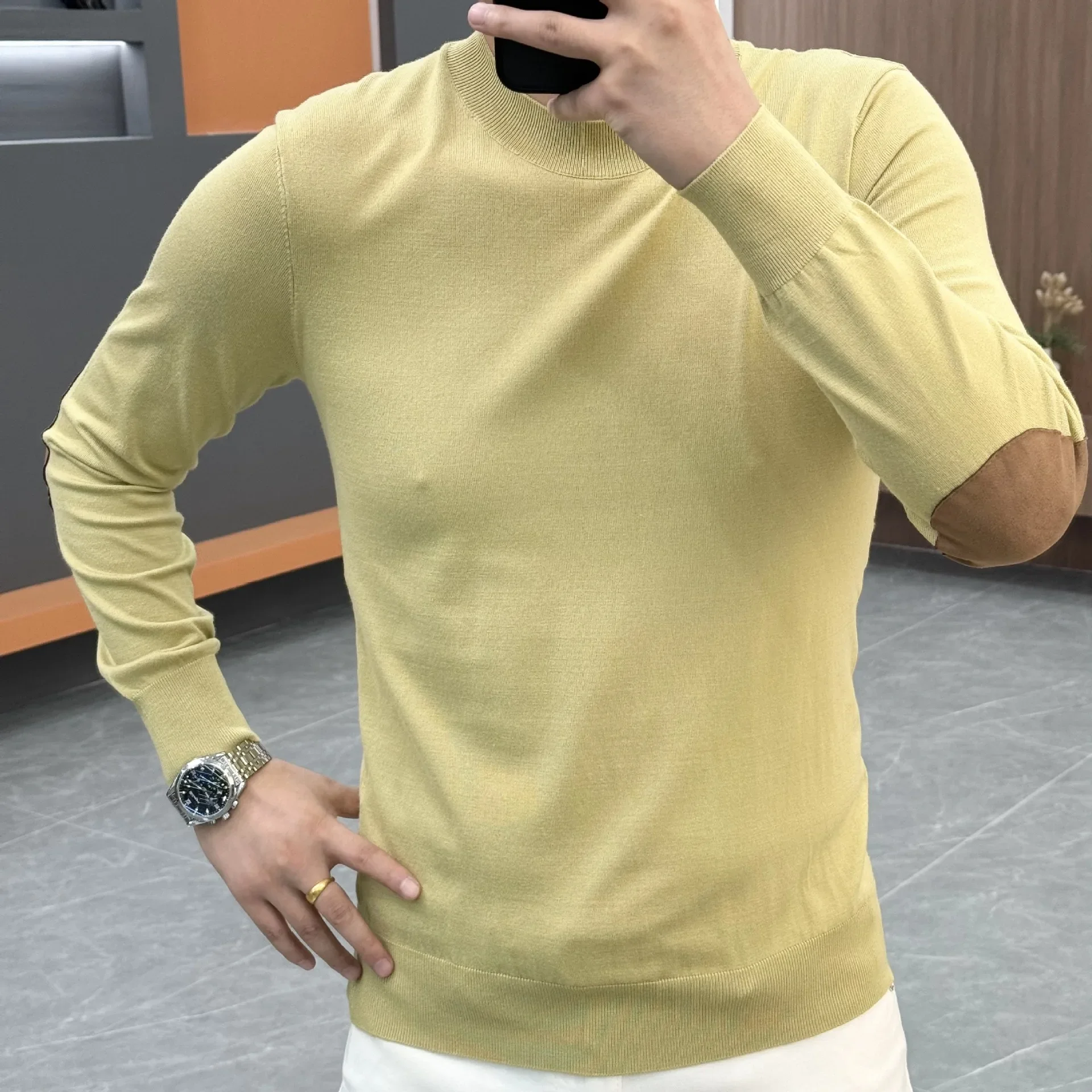 High-quality Plush Thicken Warm Men Knitwear Youth Street Fashion Loose Sports Pullovers Autumn Men Half High Collar Sweater 6