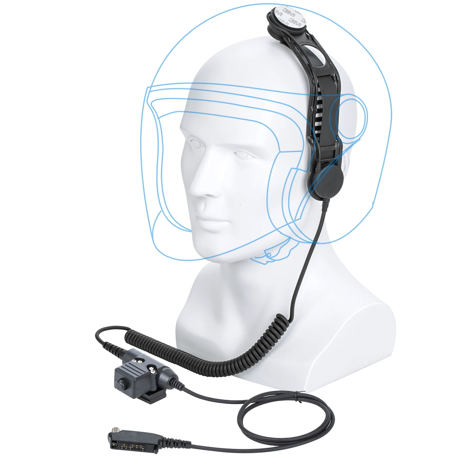 Motorcycle Bike Fighting Helmet Bone Conduction Headset with U94 PTT Adapter for Sepura Stp8000 Stp8030 Stp8035 stp8038 Radio