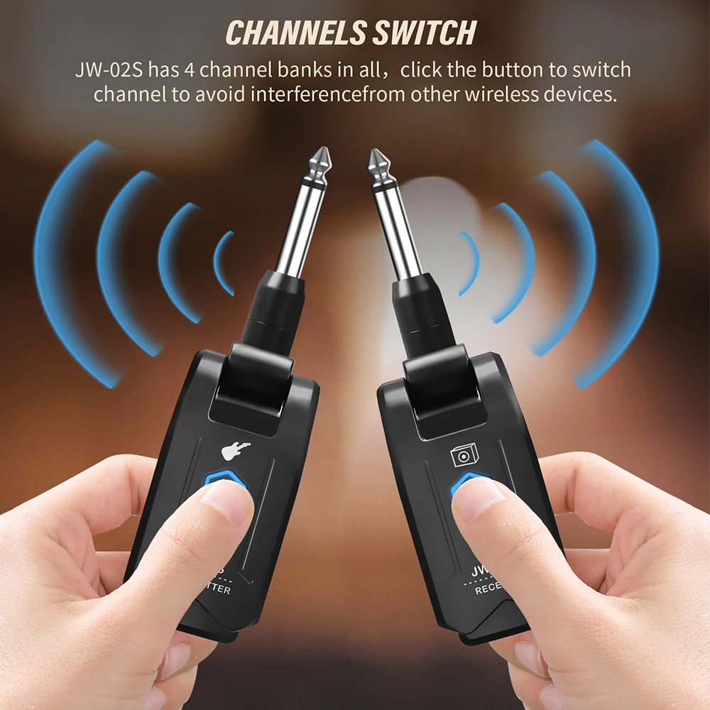 JW-02S 5.8Ghz Wireless Guitar System 6.35 Interface Guitar Transmitter Receiver