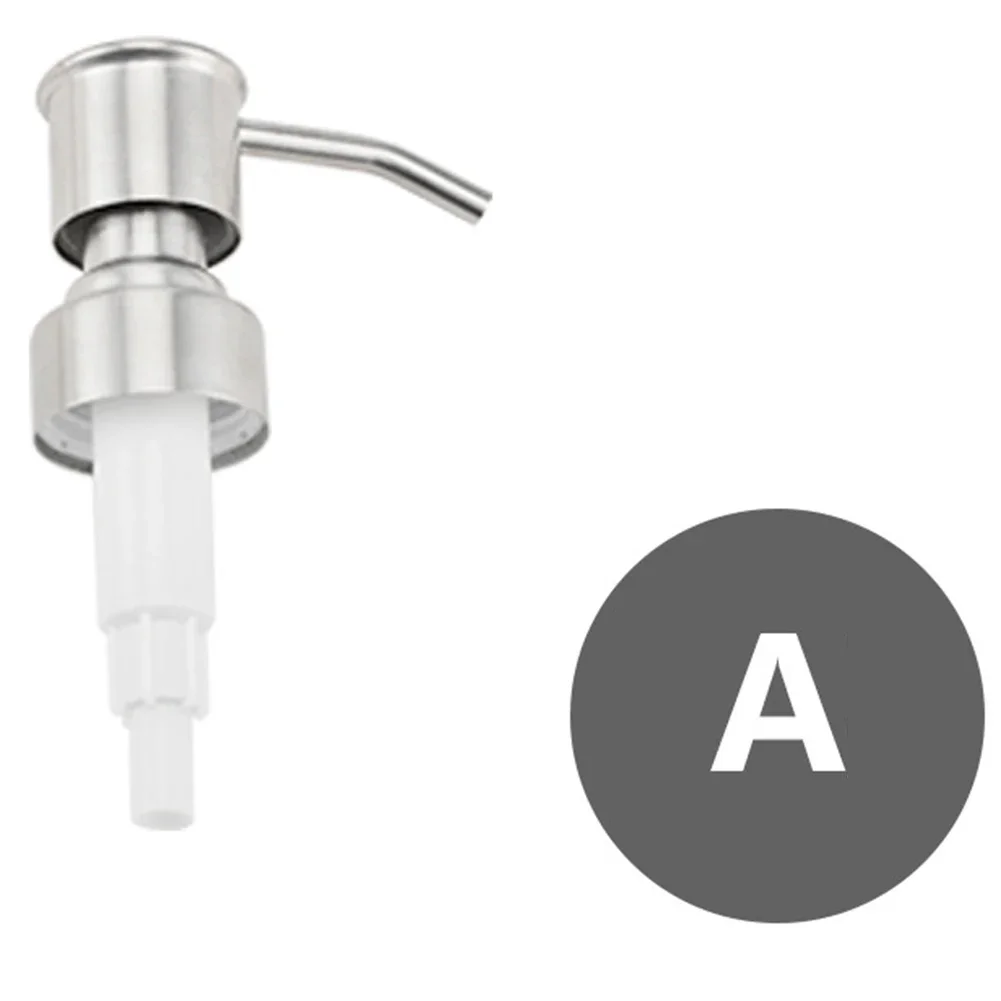 304 Stainless Steel Hand Liquid Soap Pump Dispenser Head Nozzle Fits 25mm Bottle Mouth Soap Shampoo Dispenser Accessories 2