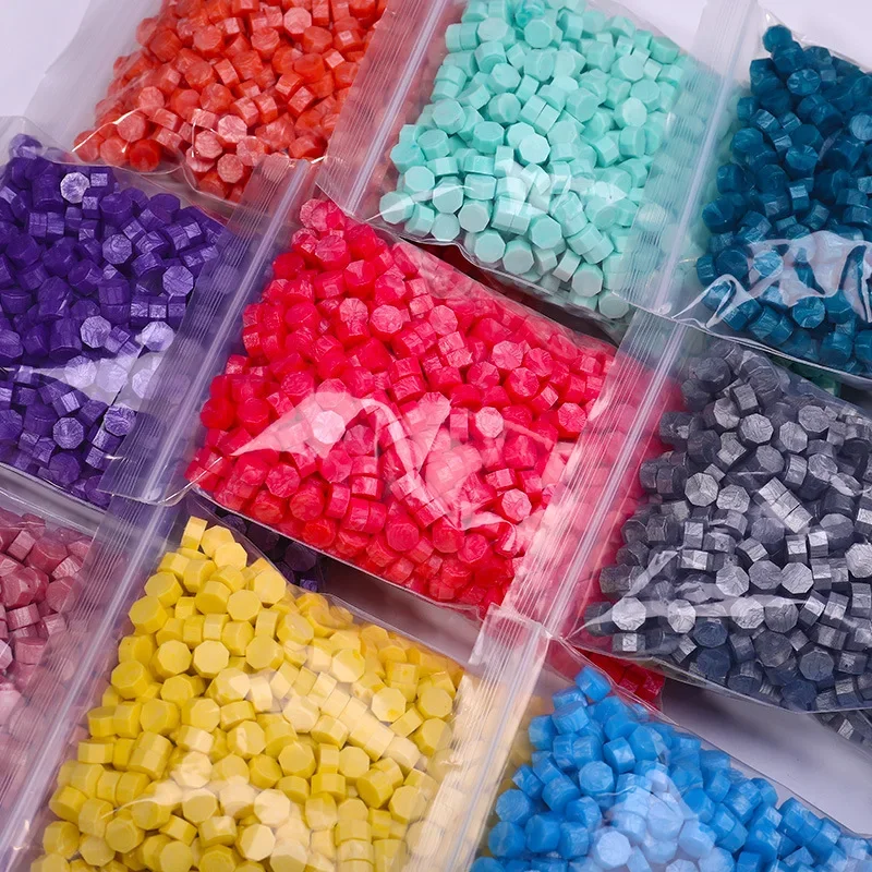 25-color Fire Paint Wax Particles Octagonal 500g Handmade DIY Envelope Greeting Card Seal Ink Pad Decoration