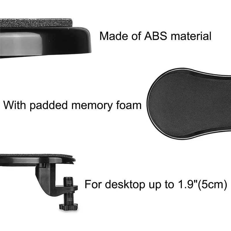 Adjustable Ergonomic Desk Arm Rest with Rotating Mouse Pad Holder